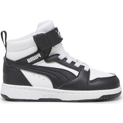 Puma Rebound V6 Mid AC Παιδικά Sneakers Μποτάκια Μαύρα Λευκά 396542-01