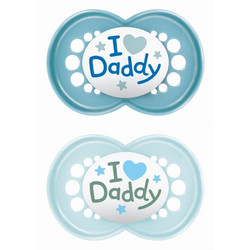 Mam Original I Love Daddy Ανατομικές Ορθοδοντικές Πιπίλες Σιλικόνης 6-16m Μπλε Γαλάζιο 2τμχ