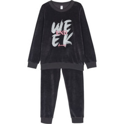 Dreams by Joyce Week Παιδική Πιτζάμα Fleece Χειμωνιάτικη Μαύρη 2475102