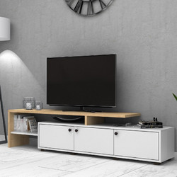 Megapap Έπιπλο Τηλεόρασης Ξύλινο Άσπρο Μ197.5xΠ35xΥ46cm Amadeo GP028-0106,1