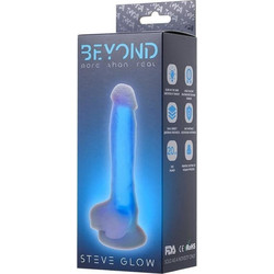 Toyfa Beyond More than Real Steve Glow Ρεαλιστικό Dildo με Βεντούζα & Όρχεις 20cm Μπλε