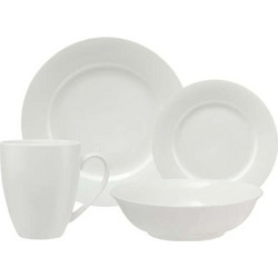 Maxwell & Williams Soho Rim White Basics Σετ Πιάτα Φαγητού Πορσελάνης Λευκά 16τμχ WBA0144