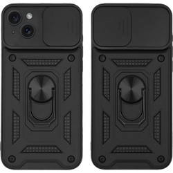 Sonique Ring Armor CamPro Back Cover Black (iPhone 15 Plus)
