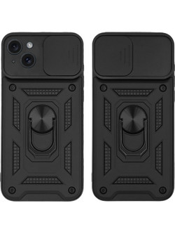 Sonique Ring Armor CamPro Back Cover Black (iPhone 15 Plus)