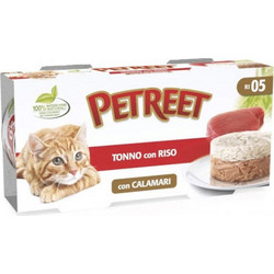 Petreet Adult with Tuna, Rice & Squid 2x170gr
