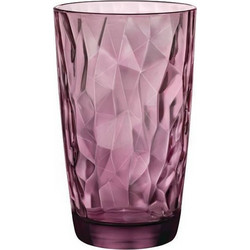 Bormioli Rocco Ποτήρι Νερού Γυάλινo Diamond Μωβ 470ml 0010178