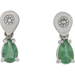 Million Diamonds Γυναικεία Σκουλαρίκια Κρεμαστά από Xρυσό 18K με Διαμάντι & Σμαράγδι SK20896