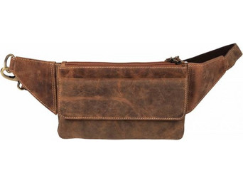 DomLeathers Τσαντάκι Μέσης Δερμάτινο Καφέ DL787