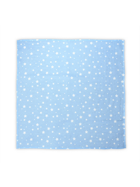 Lorelli Stars Πάνα Αγκαλιάς από Μουσελίνα Γαλάζια 80x80cm