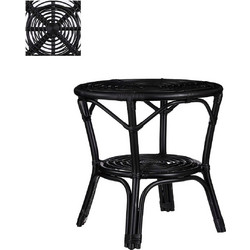 MSA Decoration Zambia Στρογγυλό Τραπεζάκι Κήπου Rattan Μαύρο 55x56cm 20-27-123