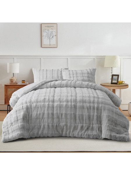 Liolios Home Κουβερτοπάπλωμα Υπέρδιπλο 220x240 Tokyo Light Grey 7612
