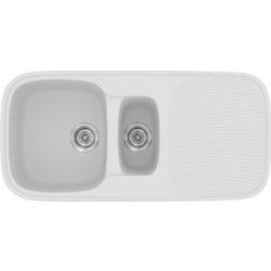 Sanitec Classic 301 Επικαθήμενος Νεροχύτης Γρανίτη Αντιστρεφόμενος Ματ White 97x50cm