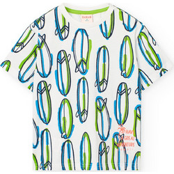 Boboli Παιδικό T-Shirt Κοντομάνικο Λευκό Lime 531133-9625