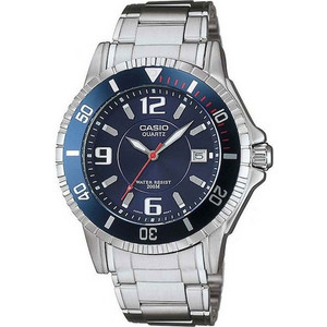 Casio Ανδρικό Ρολόι με Ασημί Μεταλλικό Μπρασελέ MTP-1053D-2AV Casio Ανδρικό Ρολόι με Ασημί Μεταλλικό Μπρασελέ MTP-1053D-2AV