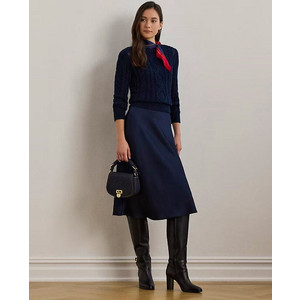 Lauren Ralph Lauren Μίντι Φούστα Σατέν Ψηλόμεση Κλος Navy Μπλε 200925882004 Lauren Ralph Lauren Μίντι Φούστα Σατέν Ψηλόμεση Κλος Navy Μπλε 200925882004
