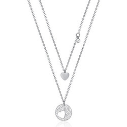 Silverline Γυναικείο Κολιέ Διπλό από Ατσάλι Ασημί 0330344701