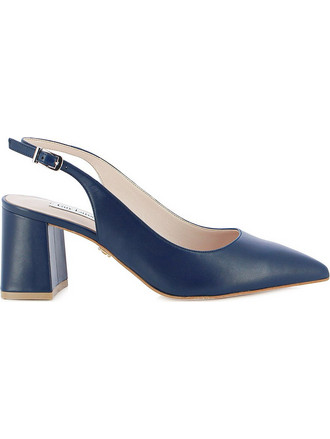 Guy Laroche Γόβες Slingback Δερμάτινες με Χοντρό Ψηλό Τακούνι Μπλε 59304X