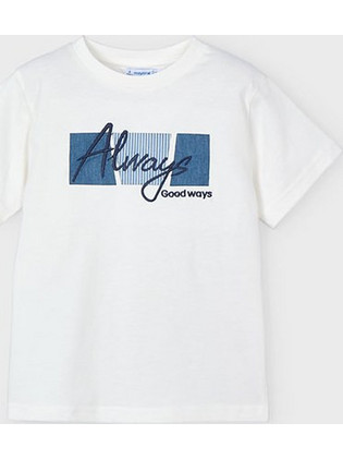 Mayoral Παιδικό T-Shirt Κοντομάνικο Λευκό Μπλε 25-03025-094