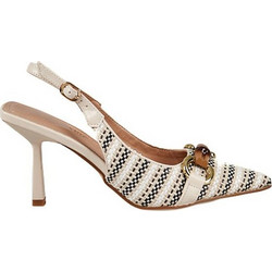 Elenross Γόβες Slingback με Λεπτό Ψηλό Τακούνι Εκρού GS09750W-BEI
