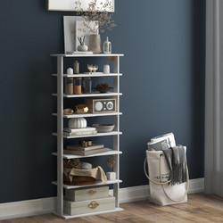 Costway Παπουτσοθήκη Ξύλινη Λευκή M47xΠ25.5xY110cm JZ10275WH