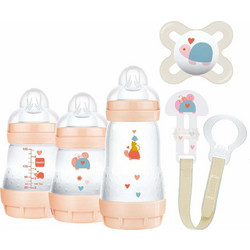 Mam Welcome To The World Easy Start Σετ Πλαστικά Μπιμπερό με Θηλή Σιλικόνης κατά των Κολικών 0+ Μηνών Pink 2x160ml + 260ml