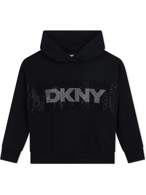 DKNY Παιδικό Φούτερ με Κουκούλα Μαύρο D60424-09B