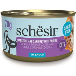 Schesir Adult Grain Free with Mackerel, Sardines & Squids 70gr