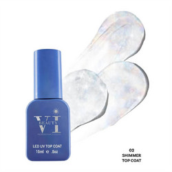 Mixcoco 02 Shimmer Non Wipe Top Coat Ημιμόνιμο Βερνίκι Νυχιών 15ml