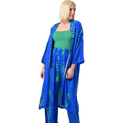 Potre Γυναικείο Κιμονό Παραλίας Μακρύ Royal Blue 23752