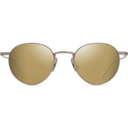 Maui Jim GD691-01 Ανδρικά Γυαλιά Ηλίου Στρογγυλά Μεταλλικά Ασημί με Χρυσό Φακό