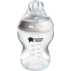 Tommee Tippee Natural Start Πλαστικό Μπιμπερό με Θηλή Σιλικόνης κατά των Κολικών 0+ Μηνών Beige 260ml