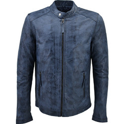 Leather 100 Ανδρικό Μπουφάν Χειμωνιάτικο Δερμάτινο Μπλε 14-M-FRANKY-2