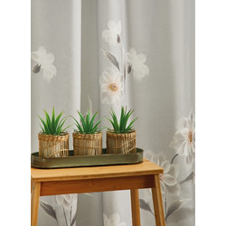 WhiteEgg Κουρτίνα Παραθύρου Floral με Τρουκς 270x280 K0155-5