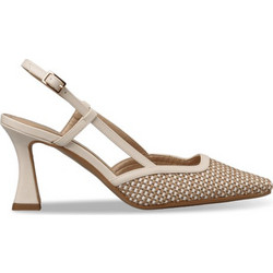Envie Shoes Γόβες Slingback Δερμάτινες με Λεπτό Ψηλό Τακούνι Μπεζ E02-21761-36