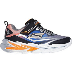 Skechers Παιδικά Sneakers με Φωτάκια Ασημί Μαύρα Πορτοκαλί 400139L-BKSL