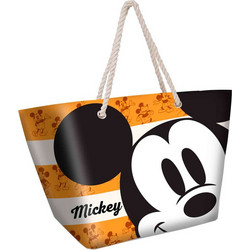 Karactermania Mickey Υφασμάτινη Τσάντα Θαλάσσης Ώμου Πορτοκαλί 37x52cm