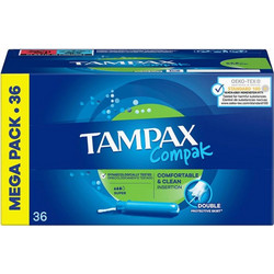 Tampax Compak Super Ταμπόν με Απλικατέρ για Αυξημένη Ροή 3 Σταγόνες 36τμχ