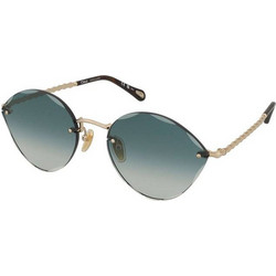 Chloe CH0253S 003 Ανδρικά Γυαλιά Ηλίου Στρογγυλά Μεταλλικά Χρυσά με Μπλε Degradee Φακό