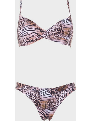 Gsecret Bikini Set Animal Print Καφέ M6104-33149