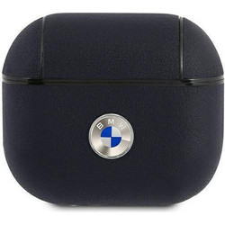 BMW Silver Logo Θήκη Δερμάτινη για Apple AirPods Pro 2 Μαύρη