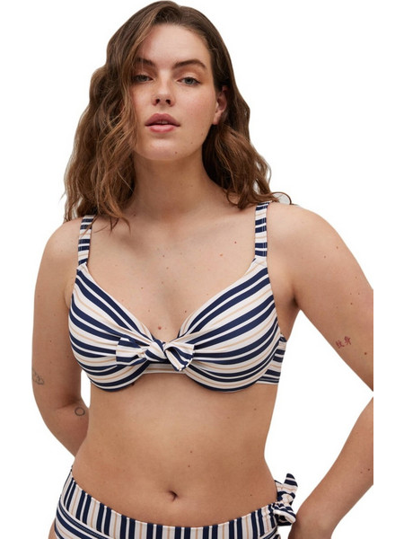 Ysabel Mora Bikini Top Εκρού Μαύρο 82940