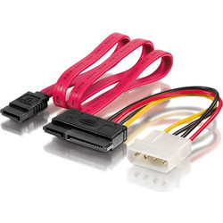 Equip 112054 Καλώδιο Τροφοδοσίας 4-Pin Molex Male to 15-Pin SATA III & 7-Pin SATA III 0.5m Multicolor