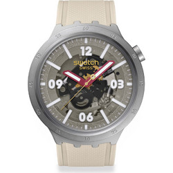 Swatch Ανδρικό Ρολόι με Λευκό Καουτσούκ Λουράκι SB07S125