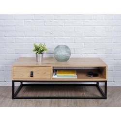 Home Deco Abbott Τραπεζάκι Σαλονιού Ξύλινο με Μεταλλική Βάση HD6624