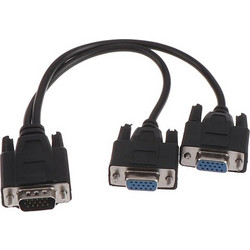 Powertech CAB-G039 Καλώδιο VGA Male to 2 x VGA Female 0.2m