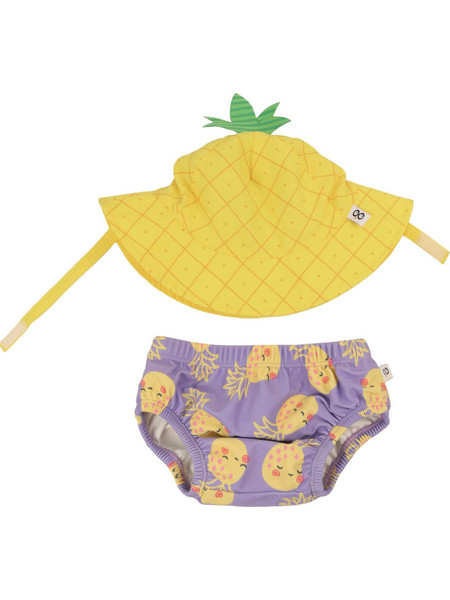 Zoocchini Pineapple Punch Σετ Αντηλιακό UV Βρεφικό Μαγιό Πάνα για Κορίτσι Μωβ Κίτρινο ZOO12019