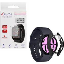 Volte-Tel Πλαστική Θήκη Tempered Glass για Samsung Galaxy Watch 6 40mm Μαύρη
