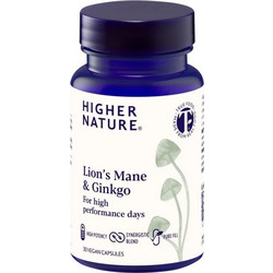 Higher Nature Lion's Mane & Ginkgo 30 Κάψουλες
