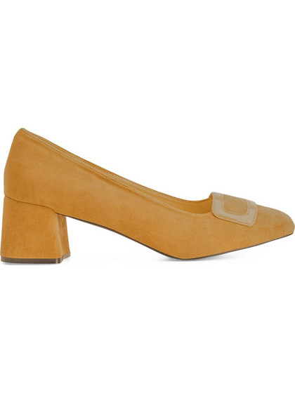 Andres Machado Γόβες Suede με Χοντρό Χαμηλό Τακούνι Μπεζ AM5590-13