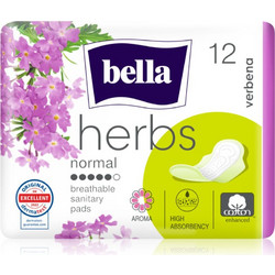 Bella Herbs Verbena Normal Σερβιέτες με Φτερά για Κανονική Ροή 5 Σταγόνες 12τμχ